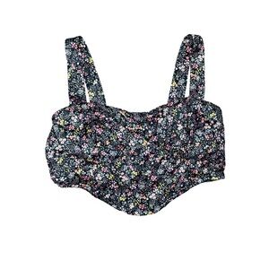 Lulus Floral Crop Top | Black Ditsy Print | Size M | NWT